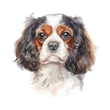 Cavalier King Charles Spaniel dog watercolor good quality and good design