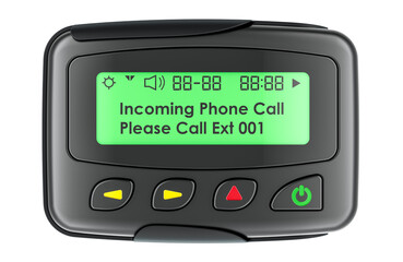 Pager, beeper. 3D rendering isolated on transparent background