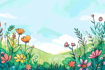 Cartoon Nature background, Illustration