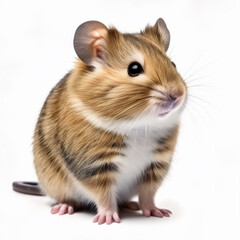 Hamster isolated on white background. 3D illustration. Studio shot.