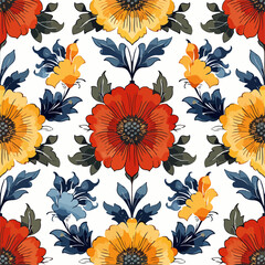 Old portuguese, italian, sicilian tile, flower tile