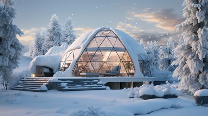 A photo of an Igloo Home in Harmony with the Nature - obrazy, fototapety, plakaty