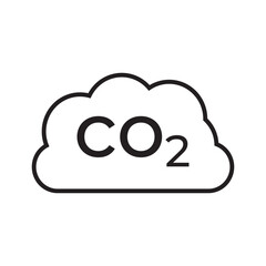 CO2 emissions icon. Ecology and environment symbol. Sign vector carbon dioxide pollution.