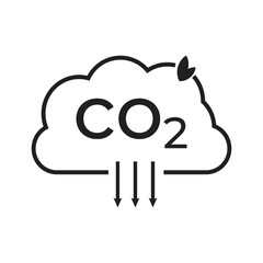 CO2 emissions icon. Ecology and environment symbol. Sign vector carbon dioxide pollution.