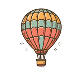 Hot air balloon hand drawn ve.ctor