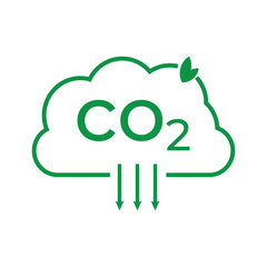 CO2 emissions icon. Ecology and environment symbol. Sign vector carbon dioxide pollution.