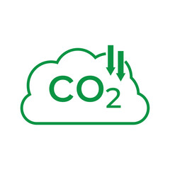 CO2 emissions icon. Ecology and environment symbol. Sign vector carbon dioxide pollution.