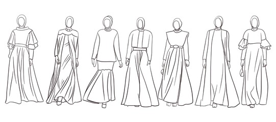 sketch of a person in a dress