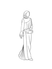 Illustration of a hijab woman