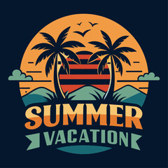 Summer Vacation t shirt design. 