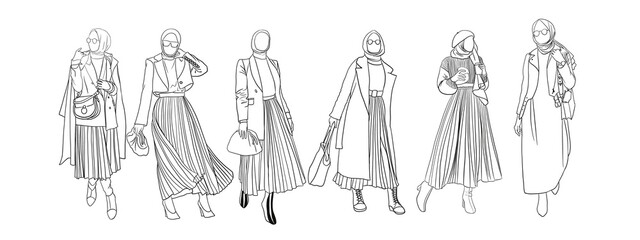 Illustration of hijab woman