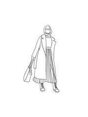 Illustration of a hijab woman 