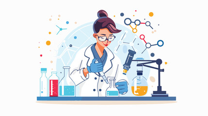 Obraz na płótnie Canvas Medical chemistry lab worker researching molecular