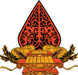 Indonesian gamelan music instrument, vector design