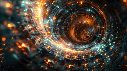 Abstract representation of technological breakthroughs and advancements