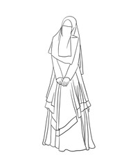 sketch of a woman in a dress