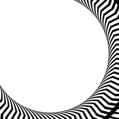 Monochrome square background with circular abstract border