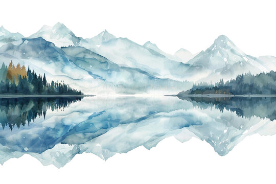 on Transparent Background. PNG Peaceful Lake