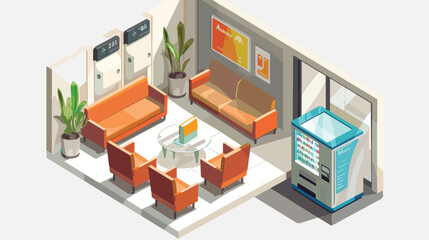 Modern corporate business office waiting room interior