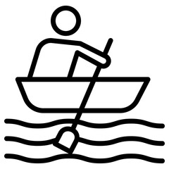 canoe icon, simple vector design