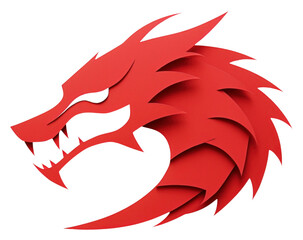Fototapeta premium PNG Red dragon paper representation creativity