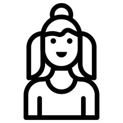 girl icon, simple vector design