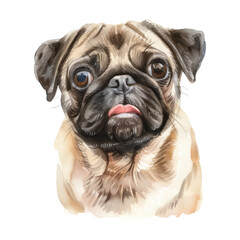 Fototapeta premium pug dog watercolor good quality and good design