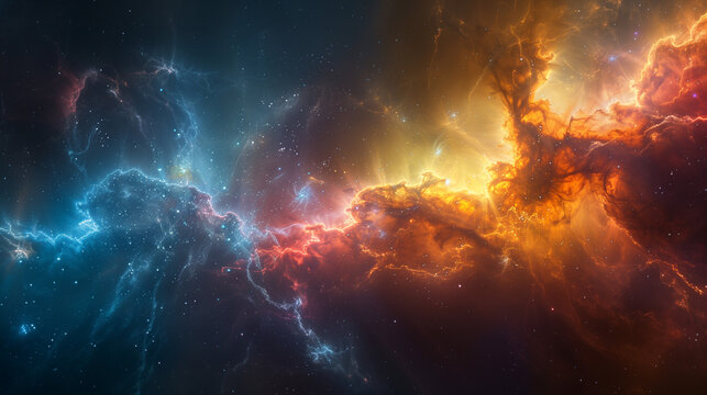 Celestial Tapestry: A Breathtaking Look at a Colorful Nebula Background