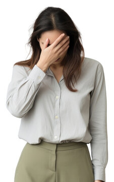 PNG Woman doing facepalm anxiety blouse adult.