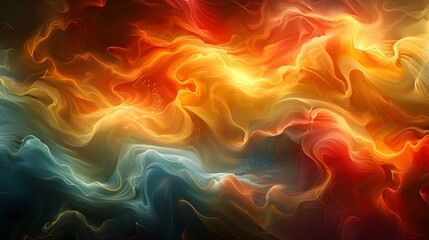 Fototapeta premium A digital painting depicting the fluidity of motion through swirling shapes and vibrant colors