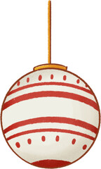 Watercolor style Christmas tree decorative ball drawing