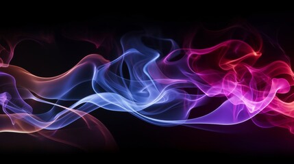 Vibrant studio background with glowing holographic chromium smoke swirl in double exposure effect