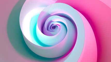 Vibrant 3D neon spiral, illusion of inner light, captivating modern design.
