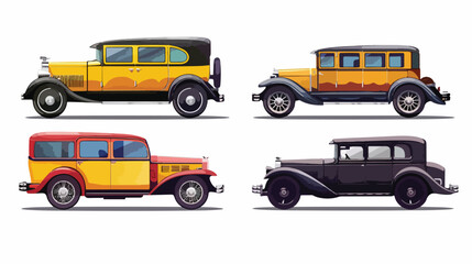 Private transportation. 4 various cars and vehicles illustration