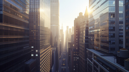 Urban Majesty: Octane Render of Bustling Cityscape with Skyscrapers