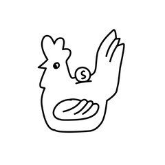 chicken piggy bank icon