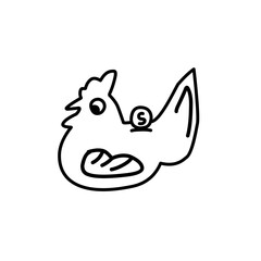 chicken piggy bank icon