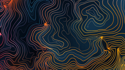 A colorful, abstract design with orange and blue lines