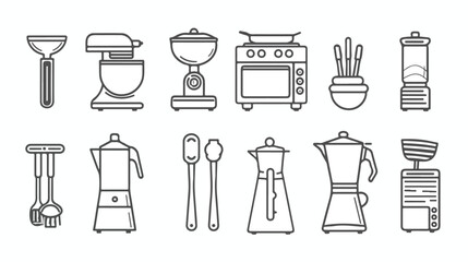 Set of kitchen utensils and appliances. Equipment