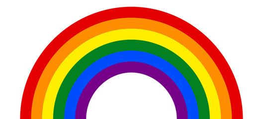 Simple Rainbow isolated on transparent background. Rainbow icon. Vector illustration