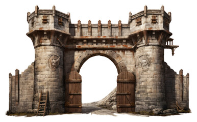 Obraz premium PNG Scene photo town gate architecture building