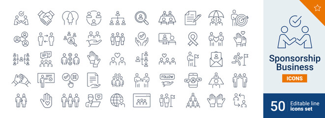 Sponsorship icons Pixel perfect. team, client, business , ...	
