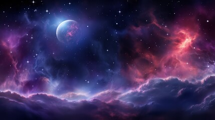 Fototapeta na wymiar Vibrant space galaxy nebula in cosmic night sky, astronomy exploration, supernova universe
