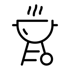 BBQ grill line icon