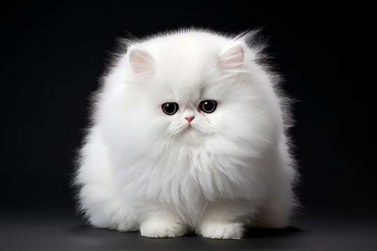 Captivating white kitten an image of an adorable fluffy little cat perfect for animal lovers
