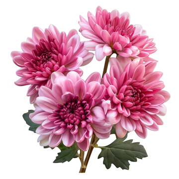 Pink chrysanthemum flower isolated on a white background