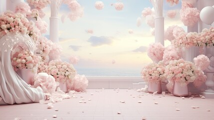 Wedding backdrop, vignette, background. Wedding decorations.