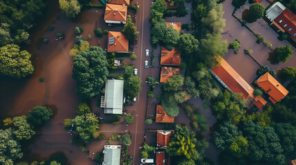 flood. visible buildings from above