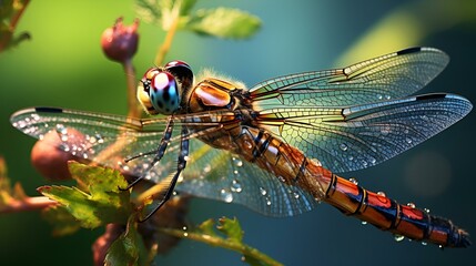 close up of a dragonfly on a branch