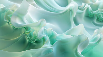 Soft green and blue fractals, offering a visual of peaceful, undulating water.